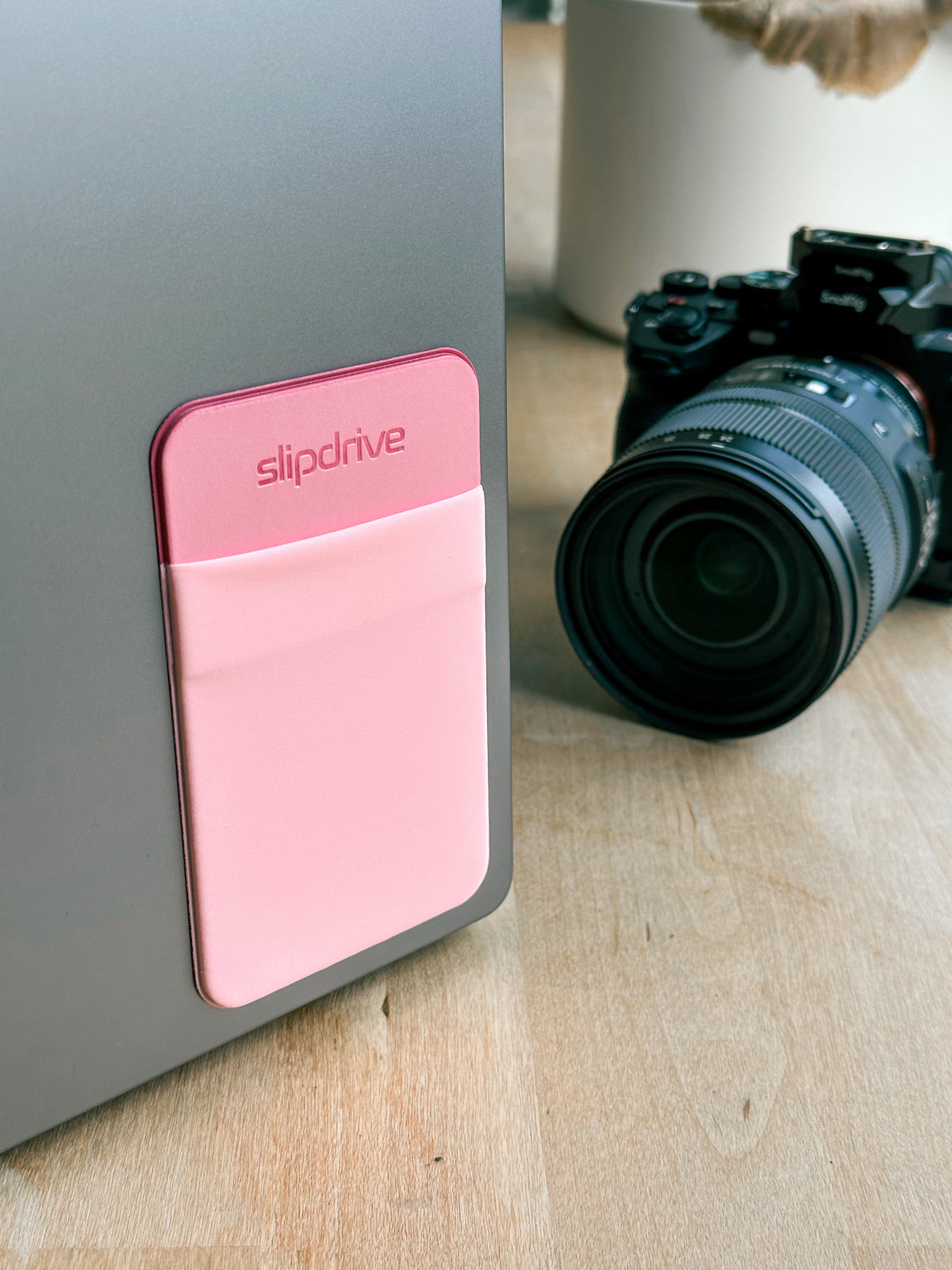 Slipdrive - Portable Hard Drive Sleeve for Laptop - SSD Solid State Drive - Reusable Adhesive - Stick on External Hard Drive Carrying Case - Pocket Pouch