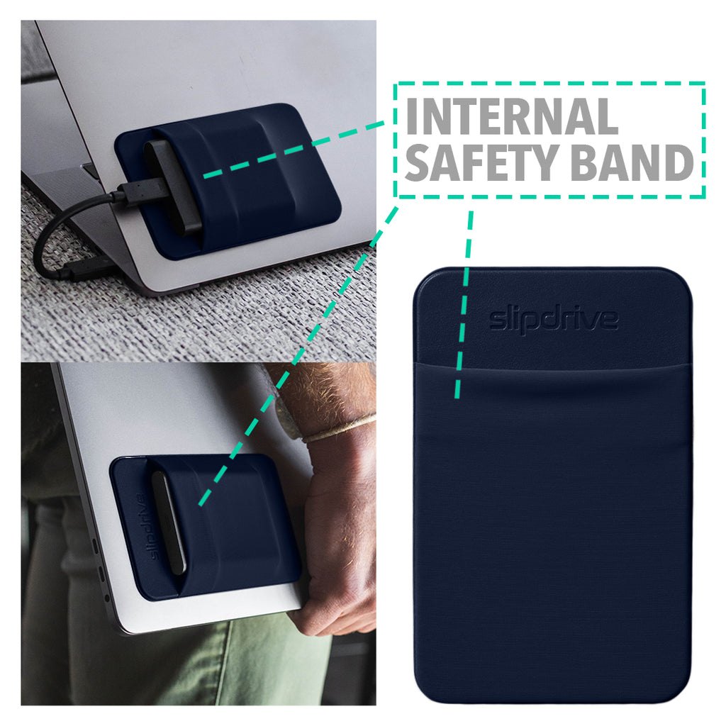 Slipdrive - Portable Hard Drive Sleeve for Laptop - SSD Solid State Drive - Reusable Adhesive - Stick on External Hard Drive Carrying Case - Pocket Pouch