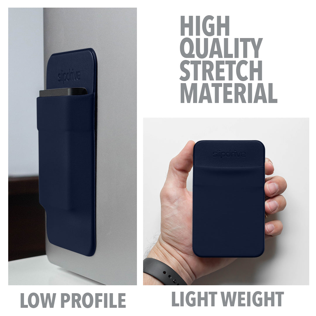 Slipdrive - Portable Hard Drive Sleeve for Laptop - SSD Solid State Drive - Reusable Adhesive - Stick on External Hard Drive Carrying Case - Pocket Pouch