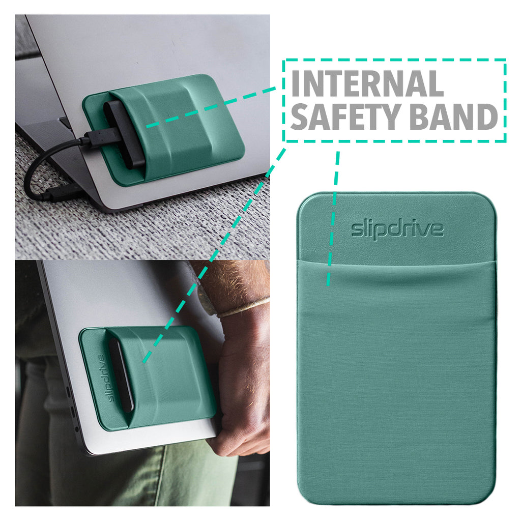 Slipdrive - Portable Hard Drive Sleeve for Laptop - SSD Solid State Drive - Reusable Adhesive - Stick on External Hard Drive Carrying Case - Pocket Pouch