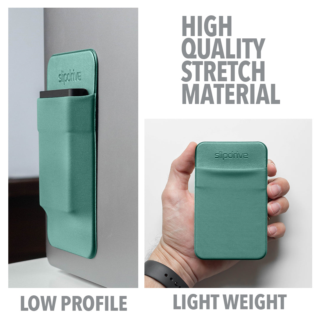 Slipdrive - Portable Hard Drive Sleeve for Laptop - SSD Solid State Drive - Reusable Adhesive - Stick on External Hard Drive Carrying Case - Pocket Pouch